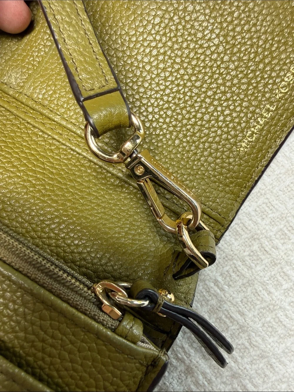 Michael Kors olive green wallet crossbody small leather bag